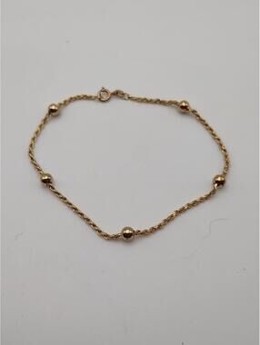 Italian 925 Gold Over Sterling Bead Bracelet